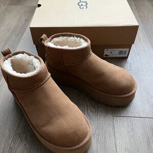 UGGs Platform Classic Ultra Mini Booties Chestnut 8